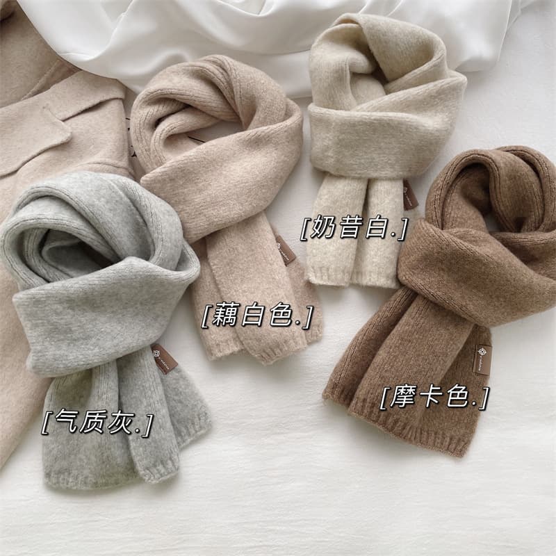 Solid Colour Knitted Scarf