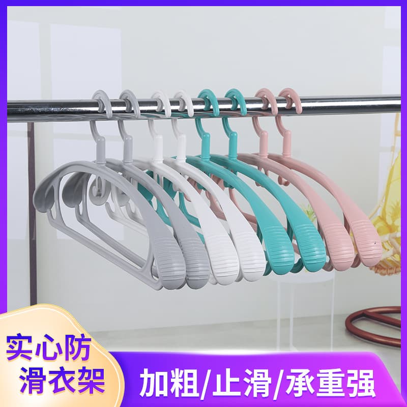 Solid Non-Slip Coat Hangers for Dry and Wet Use, Thickened and Widened Shoulder Support, Crease-Free Hangers