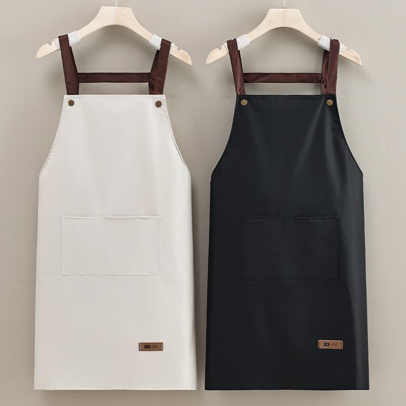 New Bear Print Waterproof Apron for Home Kitchen Cooking Cleaning Waist Apron Food Service Workwear Oil Resistant