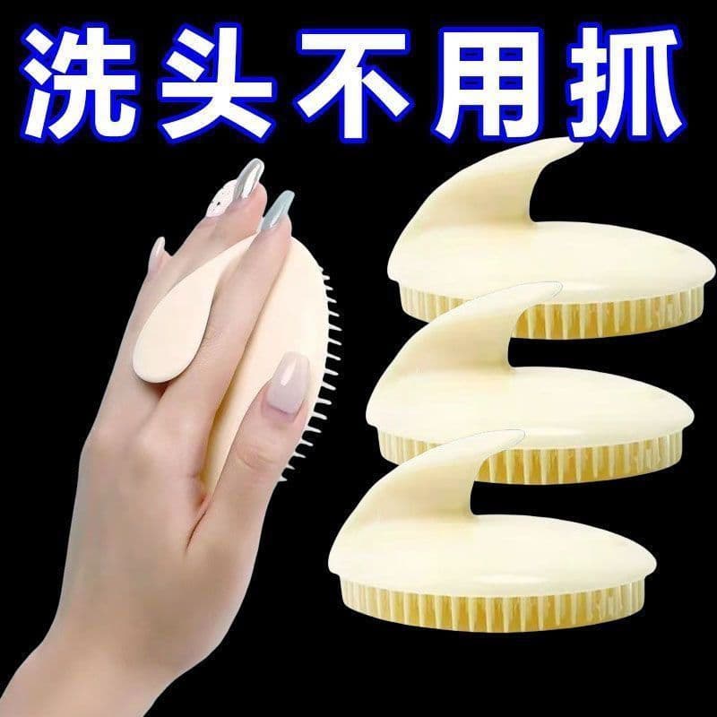 Shampoo massage brush with soft thick bristles for scalp stimulation and itch relief
