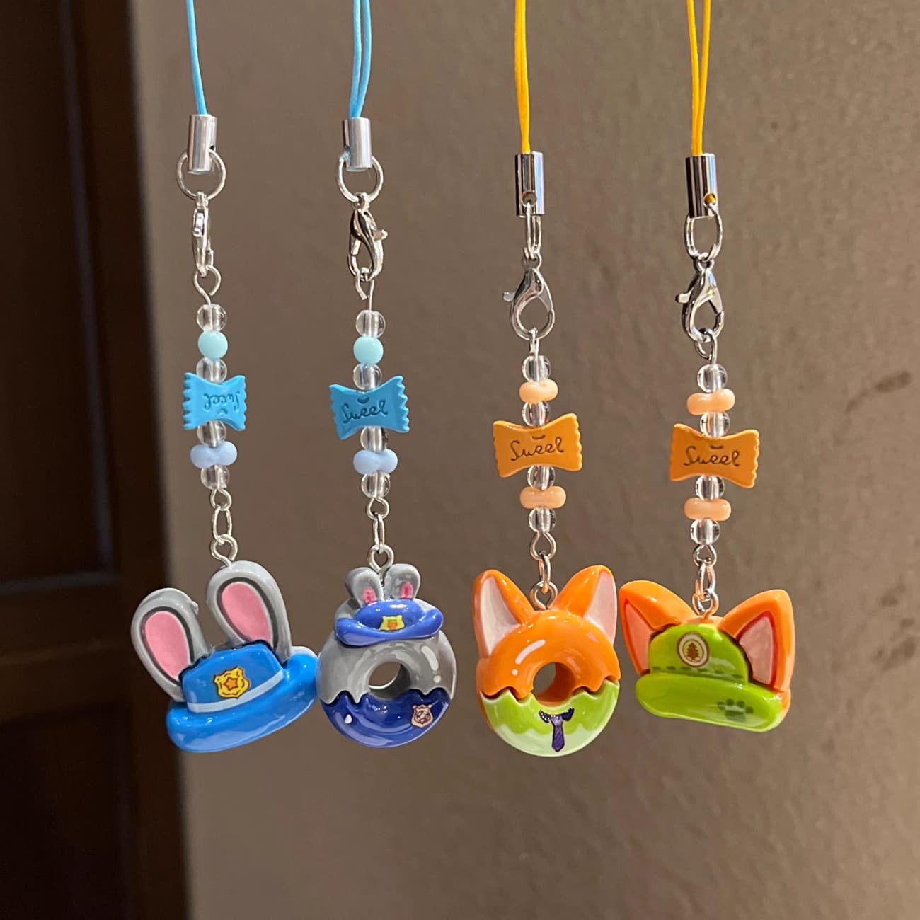 Cartoon Cute Rabbit and Fox Pendant for Bags, Candy Pendant, Phone Strap