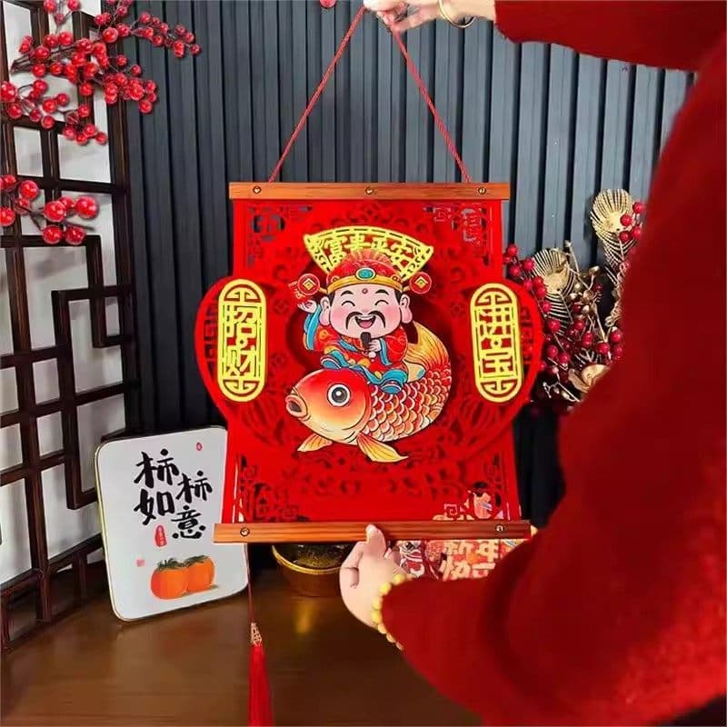 New Year Decoration Hanging 2026 Horse Year Spring Festival Shopping Mall Shop New Year Door Scene Decoration Wobble Fu