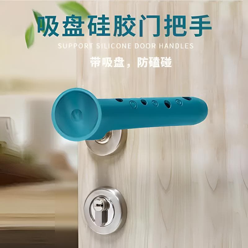 Silicone Protective Cover for Bedroom and Bathroom, Anti-Static, Anti-Collision Pad, Child Suction Cup Door Handle Cover
