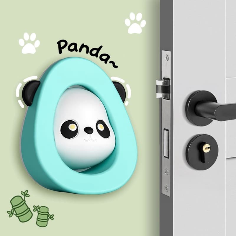 Panda Cartoon Silicone Door Stopper - No-Drill, Anti-Collision, Quiet