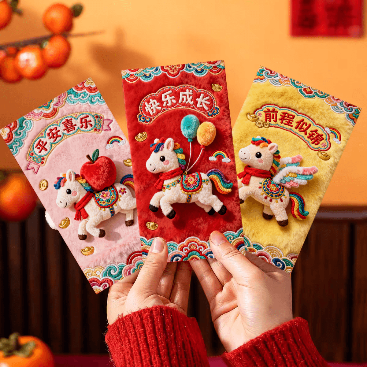 2026 New Style Cartoon Creative Red Envelopes, Simulated Embroidery Chinese New Year Lucky Money Packets