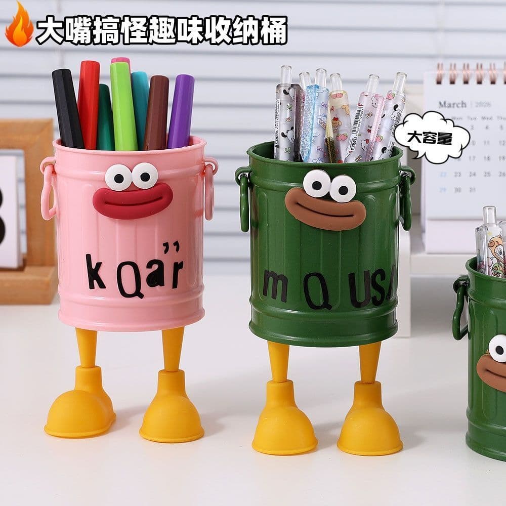 Cartoon Pencil Holder, High-Capacity, Retro Style