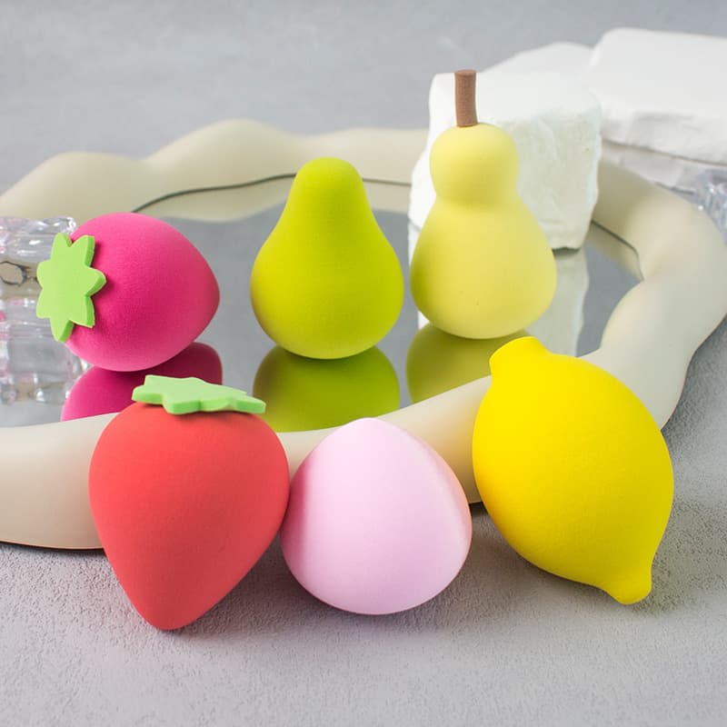 Fruit Series Beauty Blender Set - Strawberry, Pear, Peach, Avocado Sponge