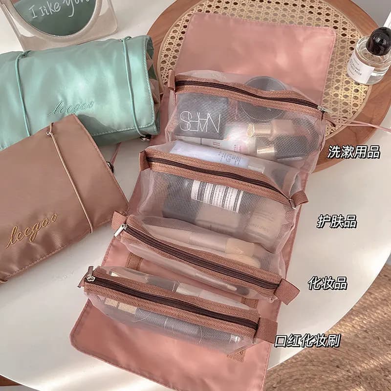 4-in-1 Detachable Makeup Bag, Portable Vanity Organiser, Toiletry Bag