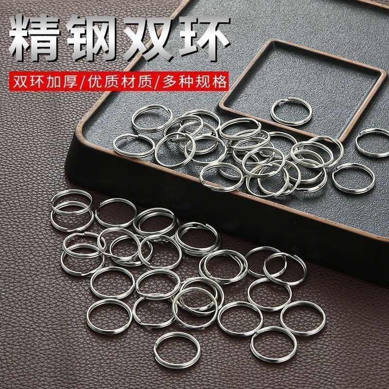 Thickened Metal Keyring Rings - Flat Round Split Rings for Keys, Home Use, Small and Large Sizes