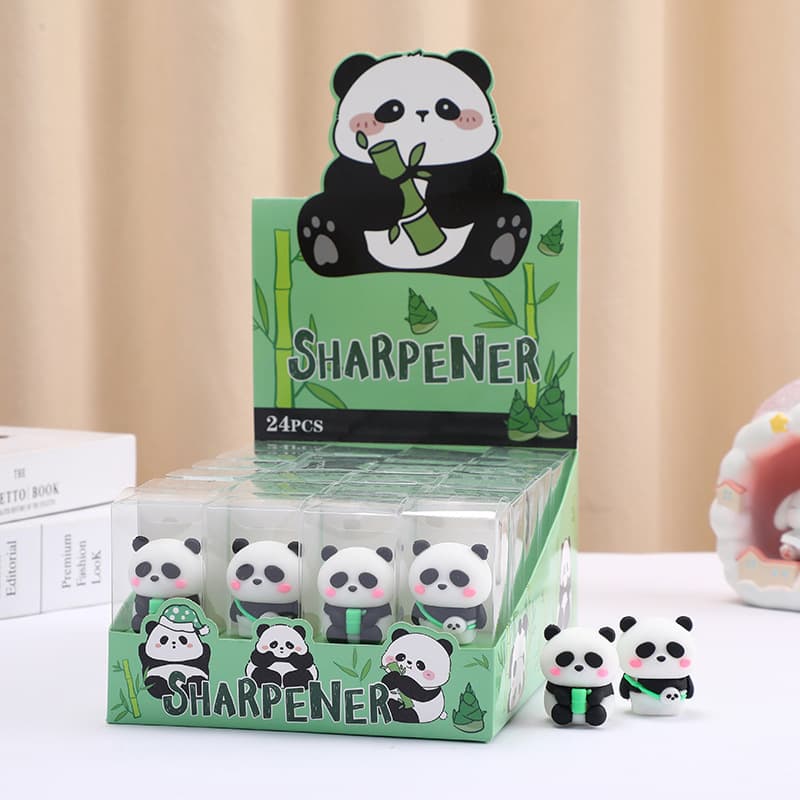 Creative Chinese-style panda pencil sharpener, cute silicone high-appearance sharpener for students