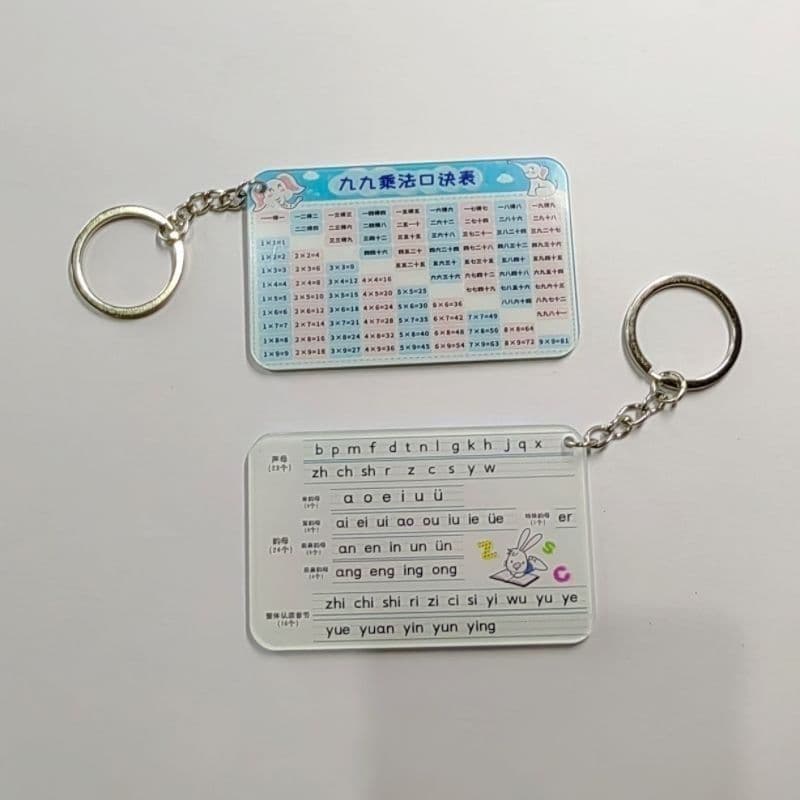 Acrylic Primary School Kindergarten Backpack Personalised Pendant Cute Pinyin Chart Creative Gift Keyring