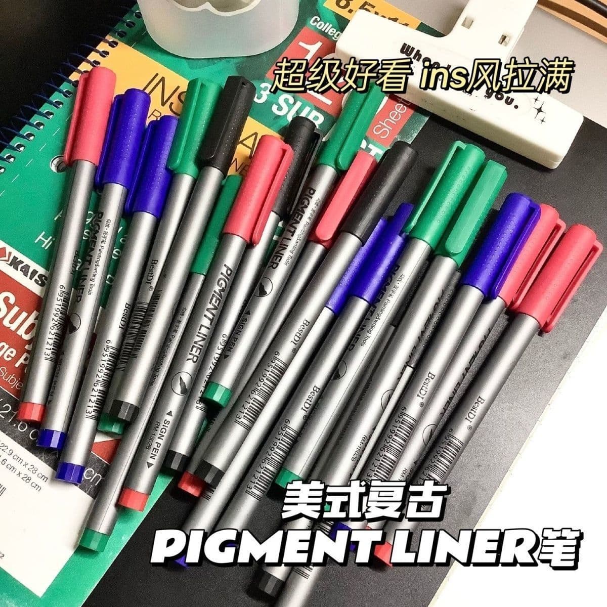 Black fine liner marker - oil-based, waterproof, for kids' art