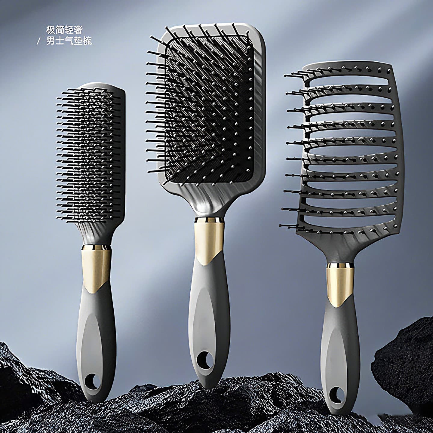 Men's Volumising Cushion Comb for Sleek Styles with Scalp Massage