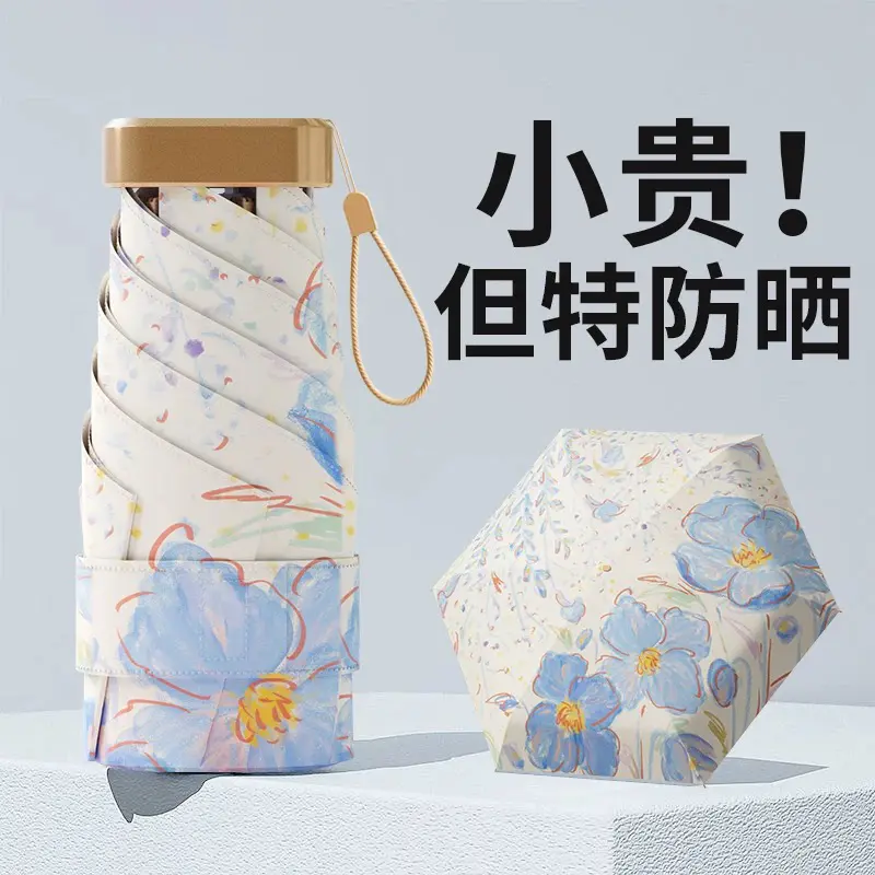Compact Capsule Umbrella – Sun & Rain, Professional UV Protection for Women