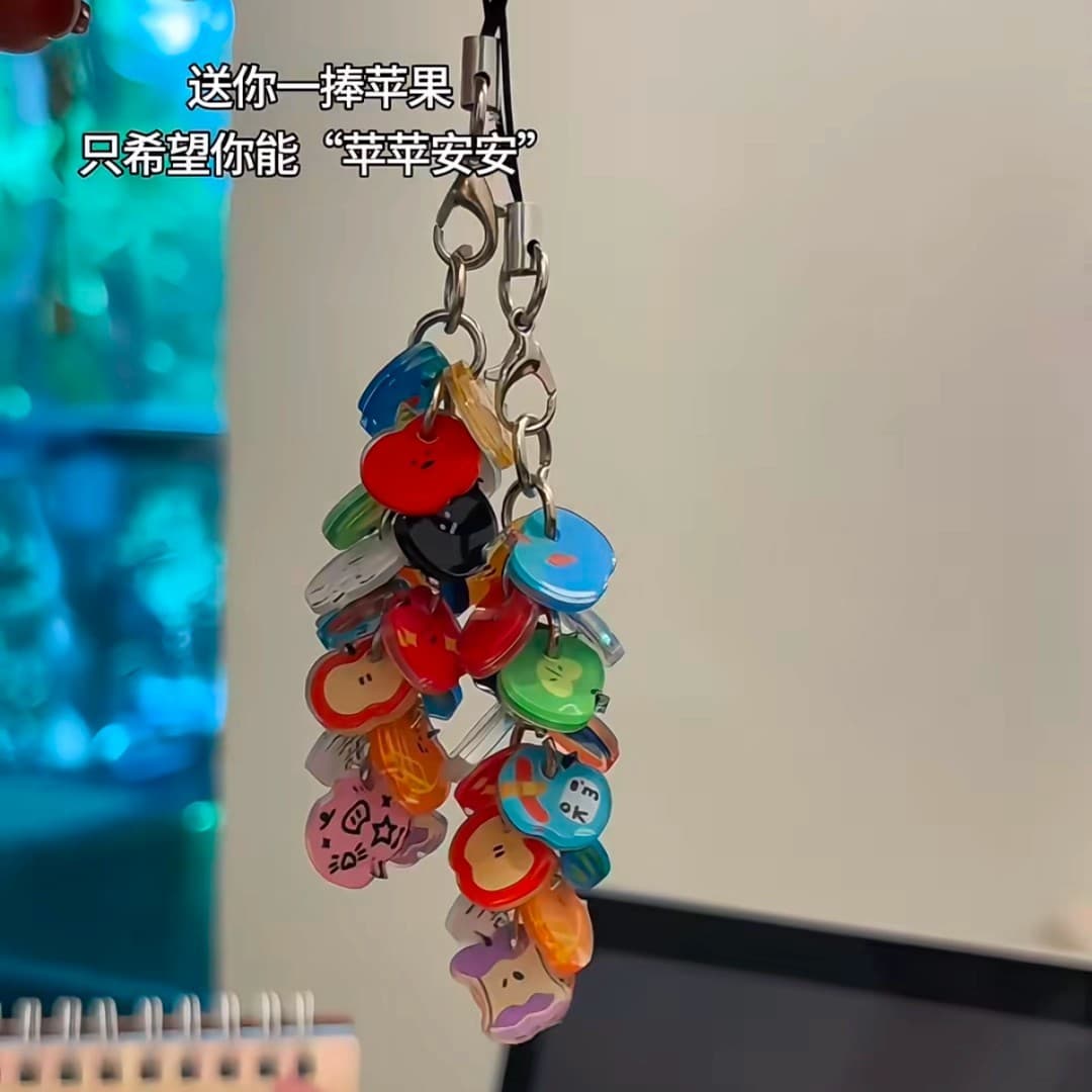 Apple Gift Acrylic Keychain Phone Strap