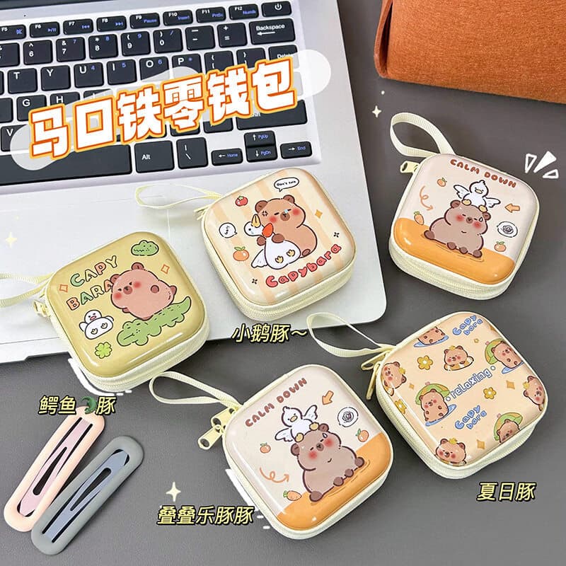 Capybara coin purse travel accessory, 2026 new style, kids mini hanging bag, portable mum bag