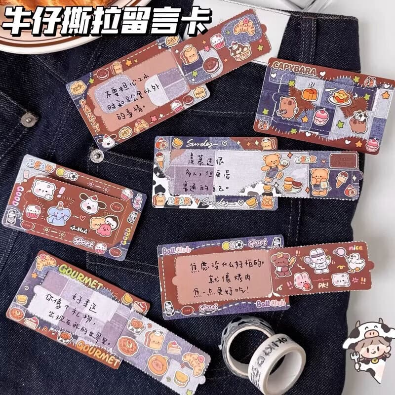 Denim-Style Scratch-Off Message Cards for Birthdays, Surprises, and Romantic Notes