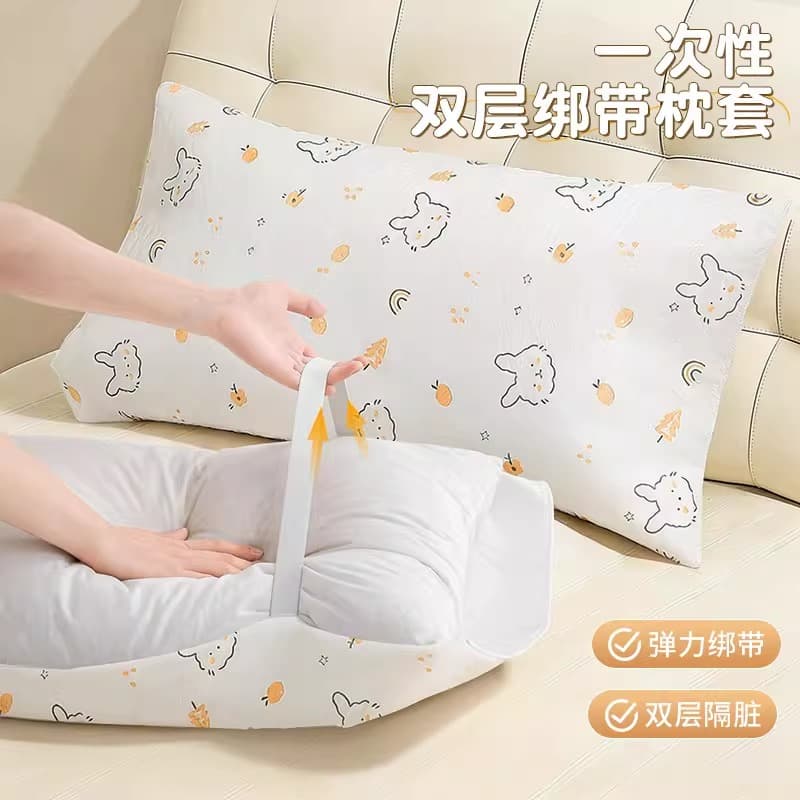 Disposable Double-Layer Pillow Case, Thickened and Enlarged, Dirt-Repellent, Individually Wrapped, Travel and Hotel Pillow Cover