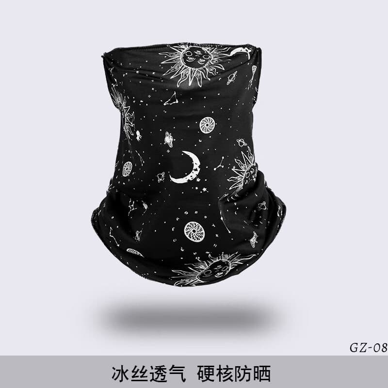 Electric bike neck gaiter with ear loops, retro sun protection, windproof and dustproof headscarf, cycling balaclava, ice silk face mask