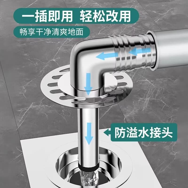 Odour-proof and overflow-proof three-way drain connector for kitchen and bathroom