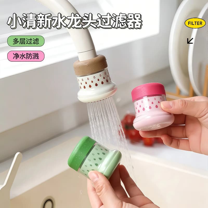 Kitchen Faucet Splash Guard Extension, Rotatable Water Saving Tap Filter