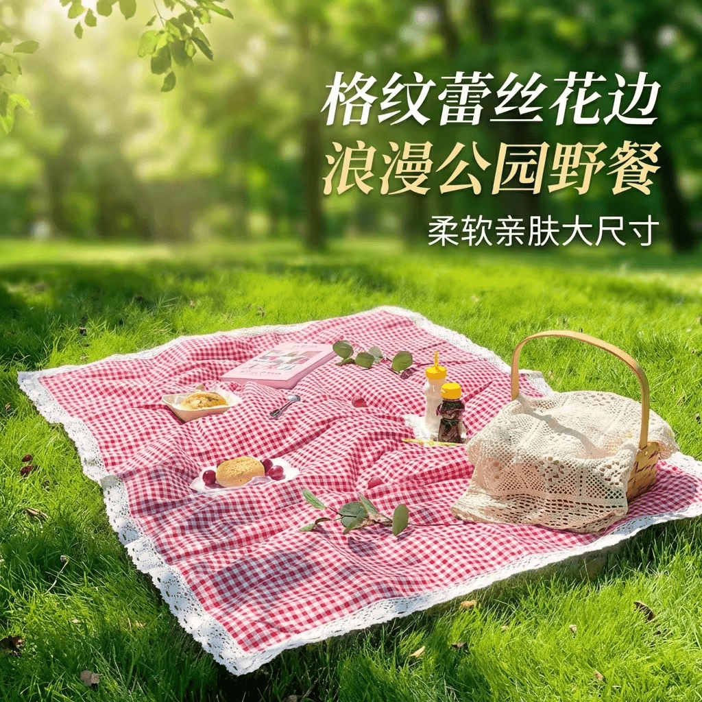 Spring Outing Lawn Mat Outdoor Camping Picnic Cloth Beach Grass Thickened Moisture-Proof Mat Portable Picnic Mat Ground Mat
