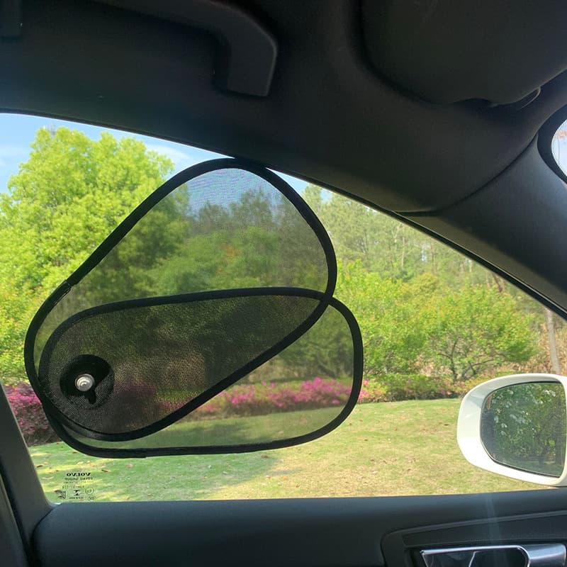 Adjustable car sun shade side window mesh curtain foldable car sun visor