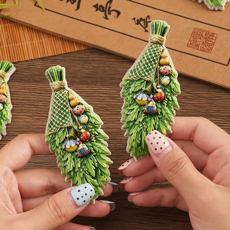 Mugwort Front Door Magnetic Sticker Decorative Mugwort Bundle Fridge Magnet