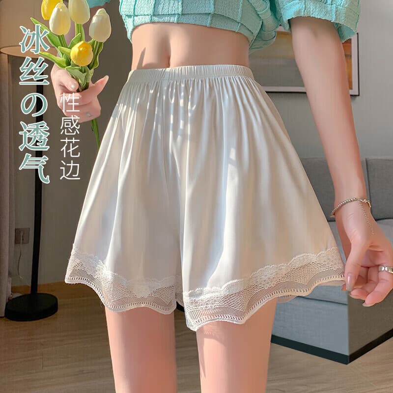 Ladies' High-Waist Lace Safety Shorts