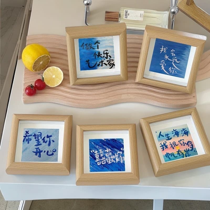 Small photo frame oil painting style graduation gift desktop ornament for bedroom or office, for birthday or for friends