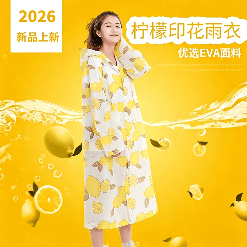 Women's Long Raincoat Poncho, Heavy Duty, Waterproof, Adult, One Size