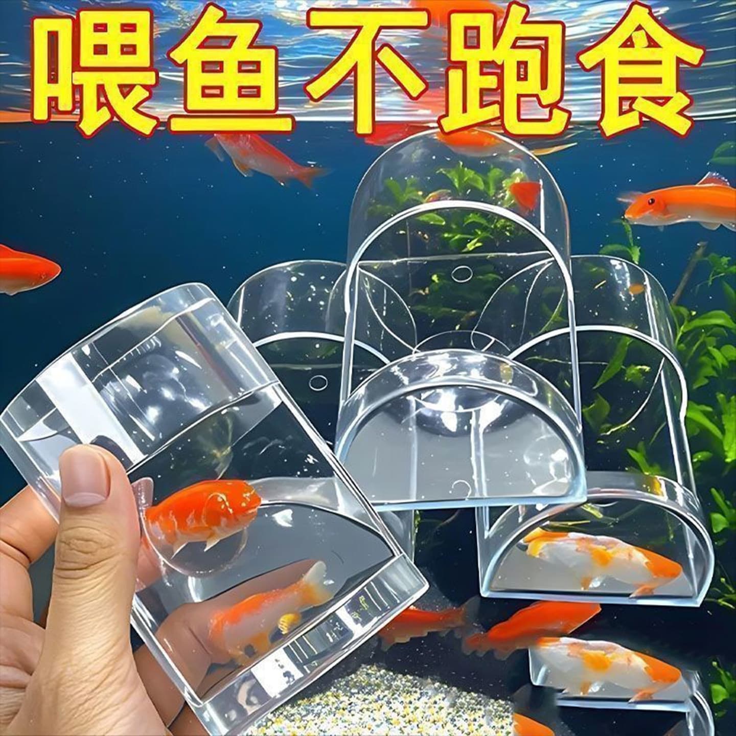 Wall-mounted fish tank feeder, transparent feeding tube, small fish feeding tube, floating and anti-scatter feeding fixer