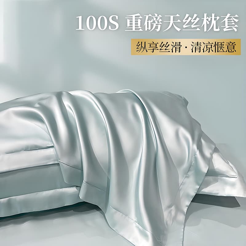 Lyocell Tencel Pillowcase Double-Sided Icy Silk Solid Colour 48cm x 74cm
