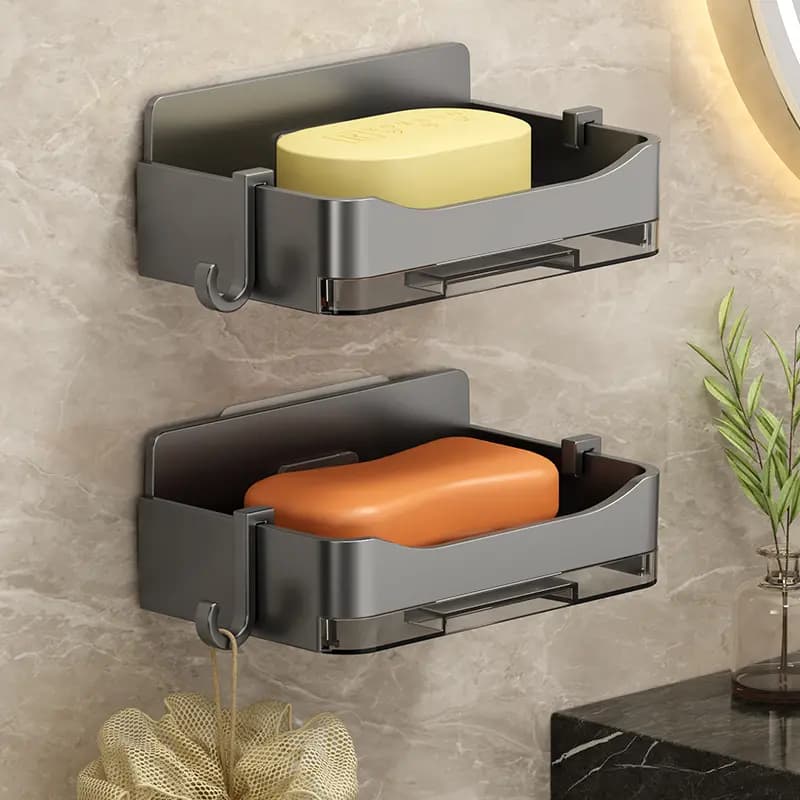 Premium Wall-Mounted Double-Layer Soap Dish with Drainage for Bathroom