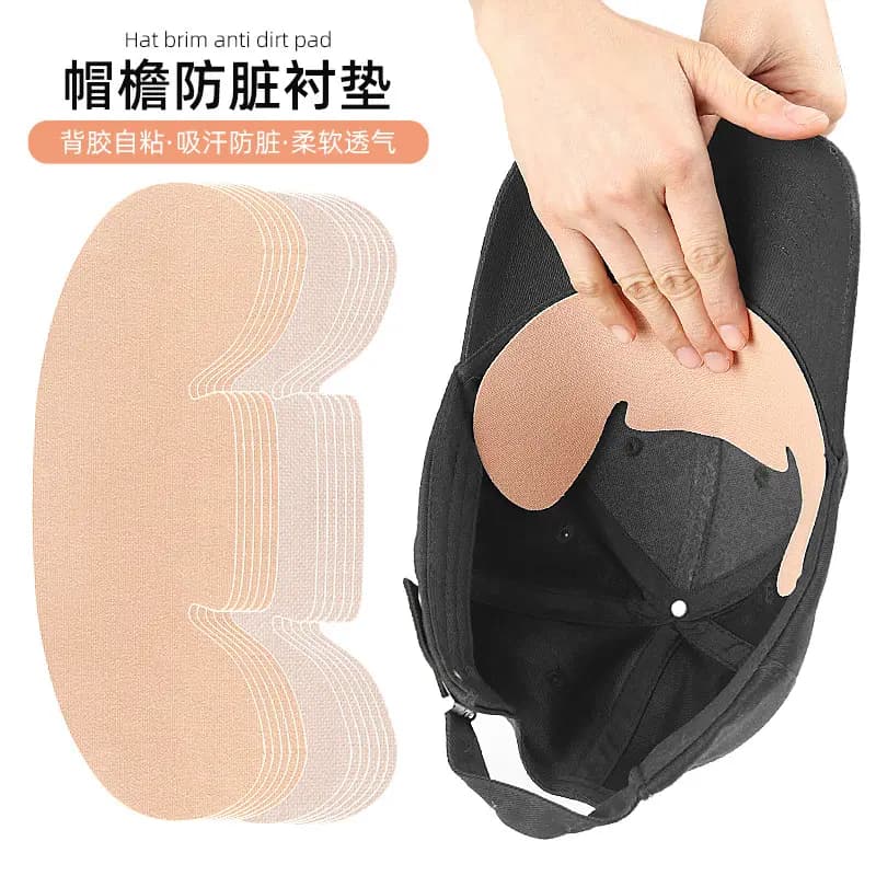 Baseball Cap Sweatband Self-Adhesive Forehead Liner Anti-Dirt Anti-Wear Sweat Absorbent Hat Sticker for All Seasons