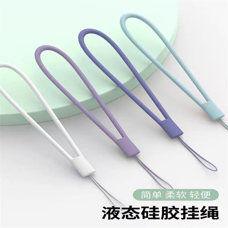 Liquid Silicone Phone Lanyard Short Wrist Strap Anti-Drop Keychain