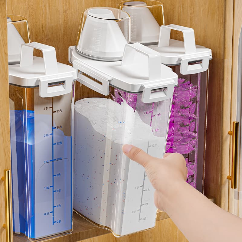 Large-Capacity Laundry Powder Storage Container with Lid, Plastic Bucket for Detergent