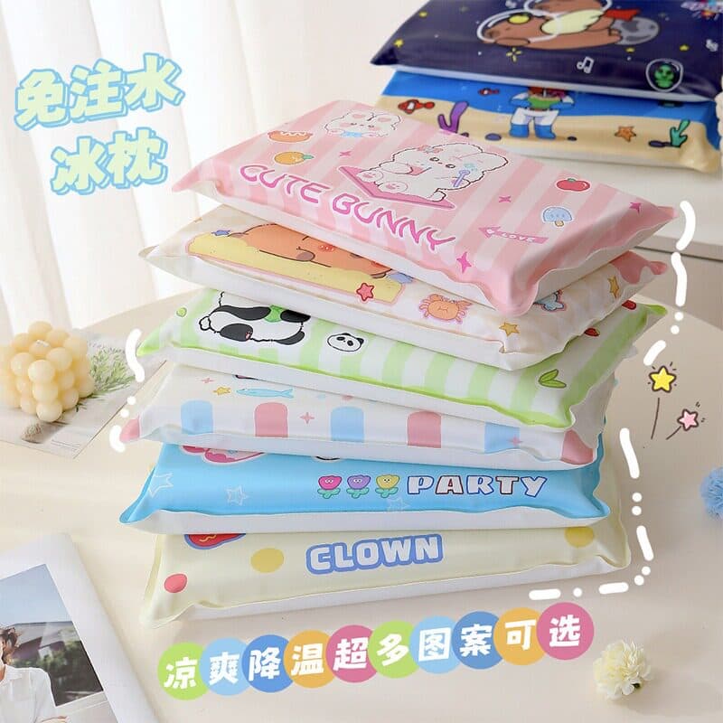 Cute Cartoon Ice Pillow - Summer Cooling Pillow, No Water Filling, for Students, Office & Nap