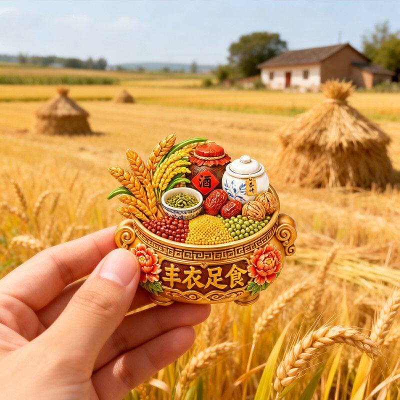 Creative resin 3D relief magnetic fridge magnet symbolising a fulfilling life