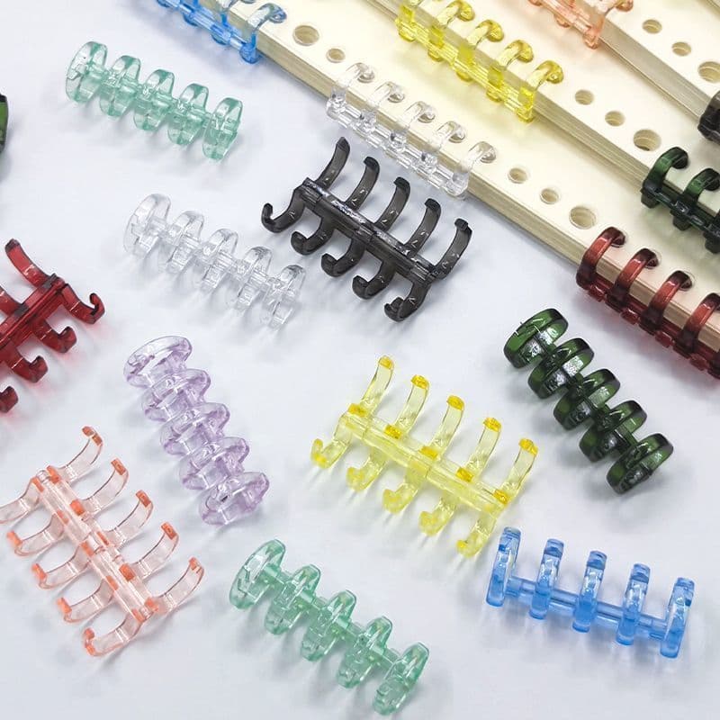 5-Hole Loose Leaf Ring Clips, Large Capacity DIY Binder Rings, Transparent Book Rings, Detachable Binding Clips