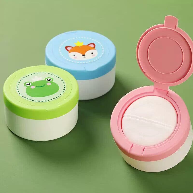 Cosmetic Powder Puff Box for Baby Powder and Talc - Empty Refillable Container