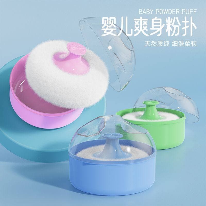 Baby Powder Dispenser Box with Puff - Large Portable Container for Newborns