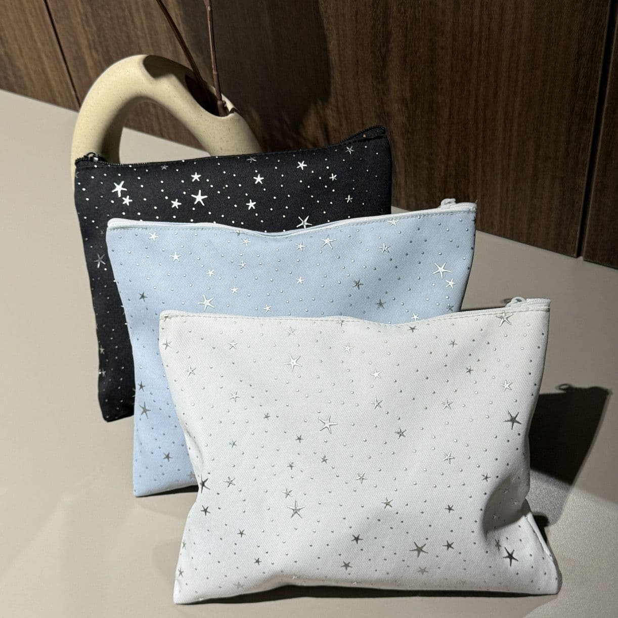 Star Dot Clutch Bag, Large Capacity, Casual, Portable, Toiletry & Cosmetic Storage Bag