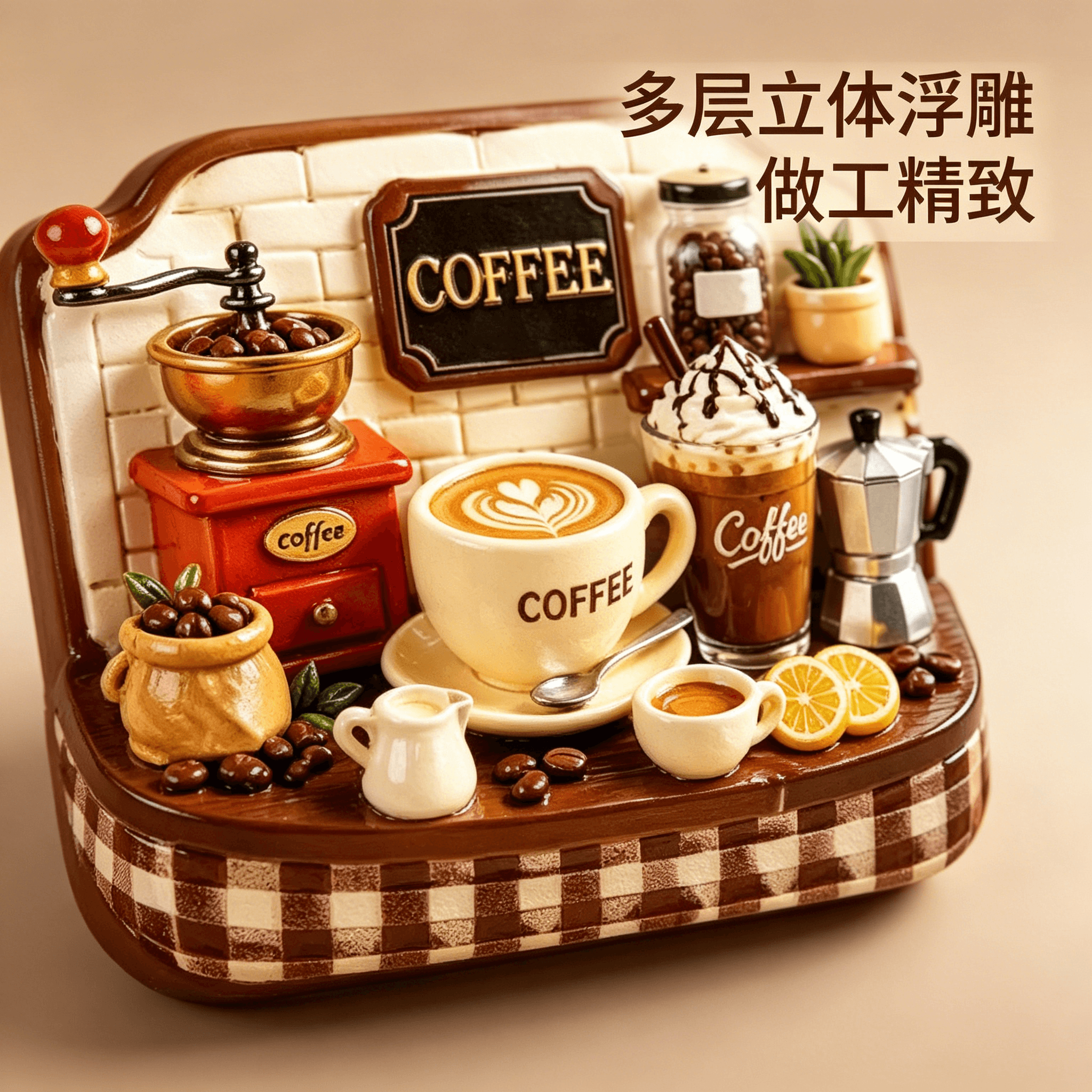 Ins Cafe Time Fridge Magnet 8cm Thick Acrylic Strong Magnetic Non-Scratch Atmosphere Decor