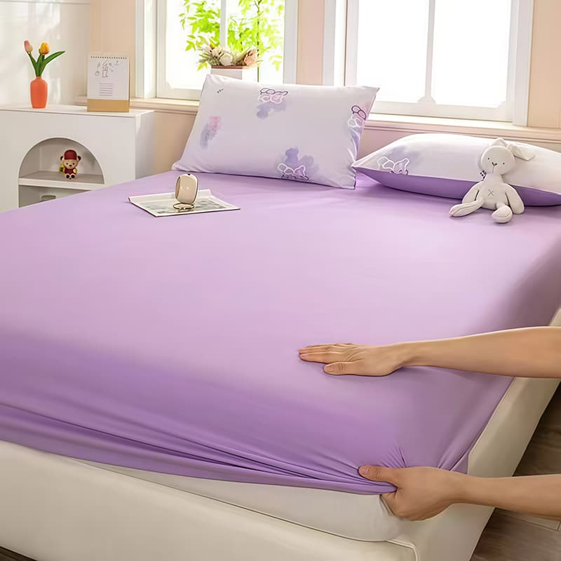 Plain Washable Fitted Sheet Single Mattress Protector for Kids, Dust Cover, Bed Cover
