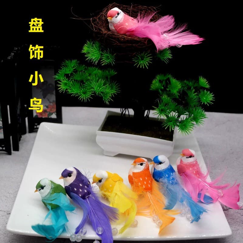 Lifelike Magpie Bird Figurine Ornament, Colourful Feathers, Home Garden Nursery Decoration