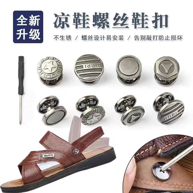 Sandal Buckle Studs Men's Shoe Buckle Screw Detachable Beach Sandal Leather Slipper Heel Strap Fixing Rivet