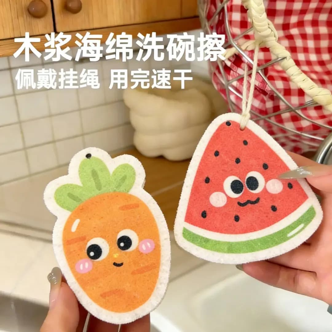 Cute Hanging Hand Towel, Thick Absorbent, Cartoon Design for Bathroom and Kitchen