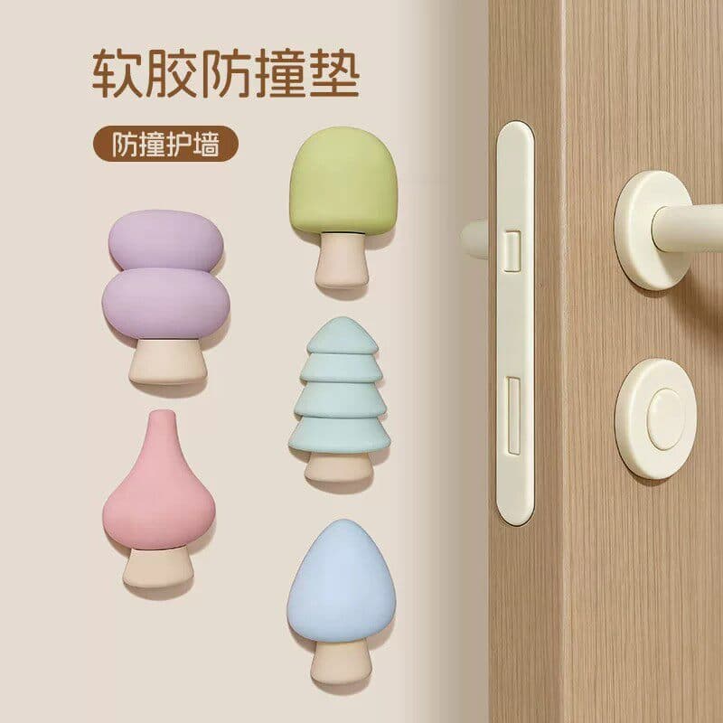Silicone door handle bumper for furniture, fridge, and bedside