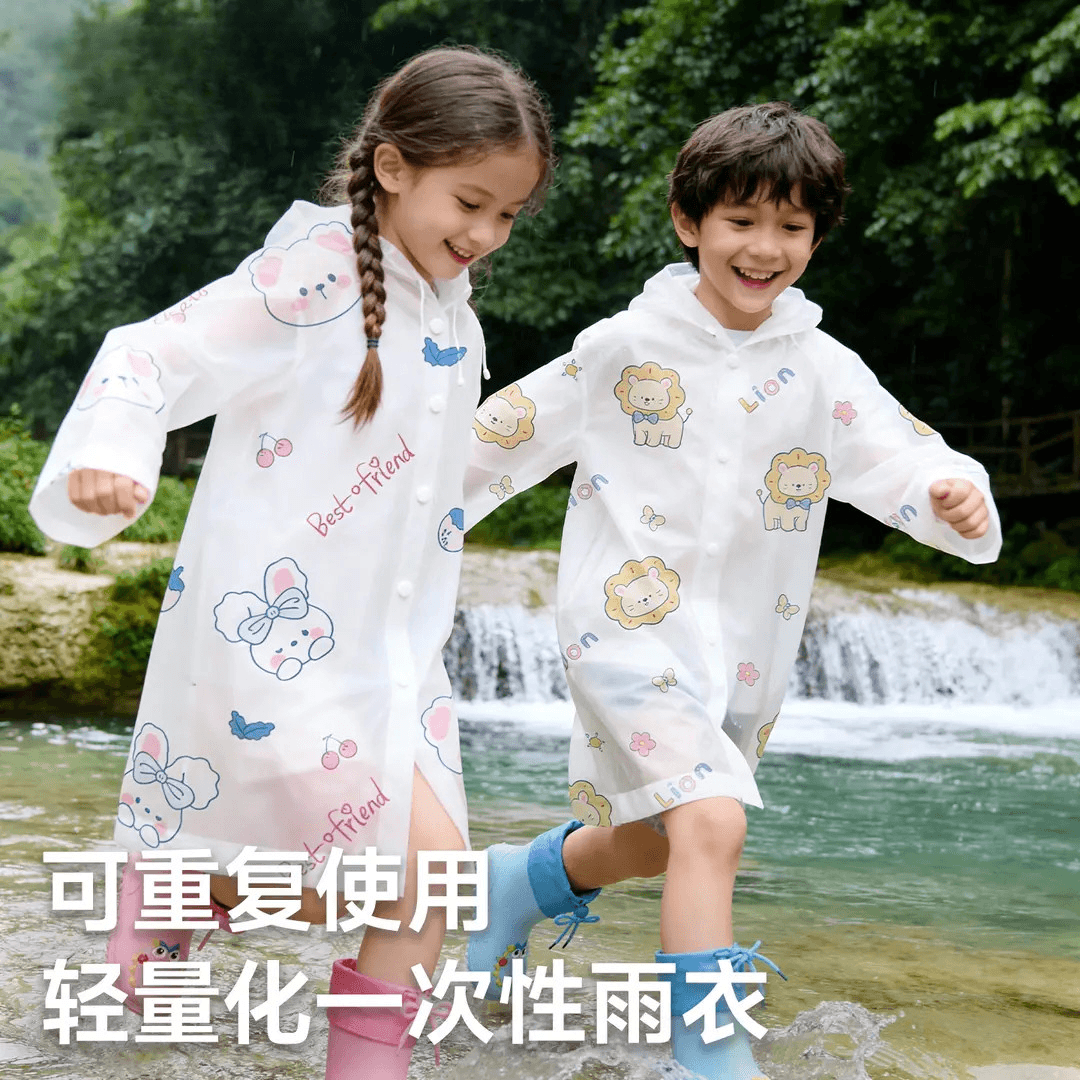 Children's disposable raincoat, long length, full body, boys and girls, thickened, student poncho, heavy rain protection, for school